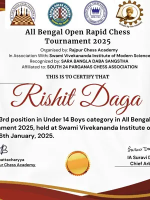 All Bengal Open Rapid Chess Tournament 2025